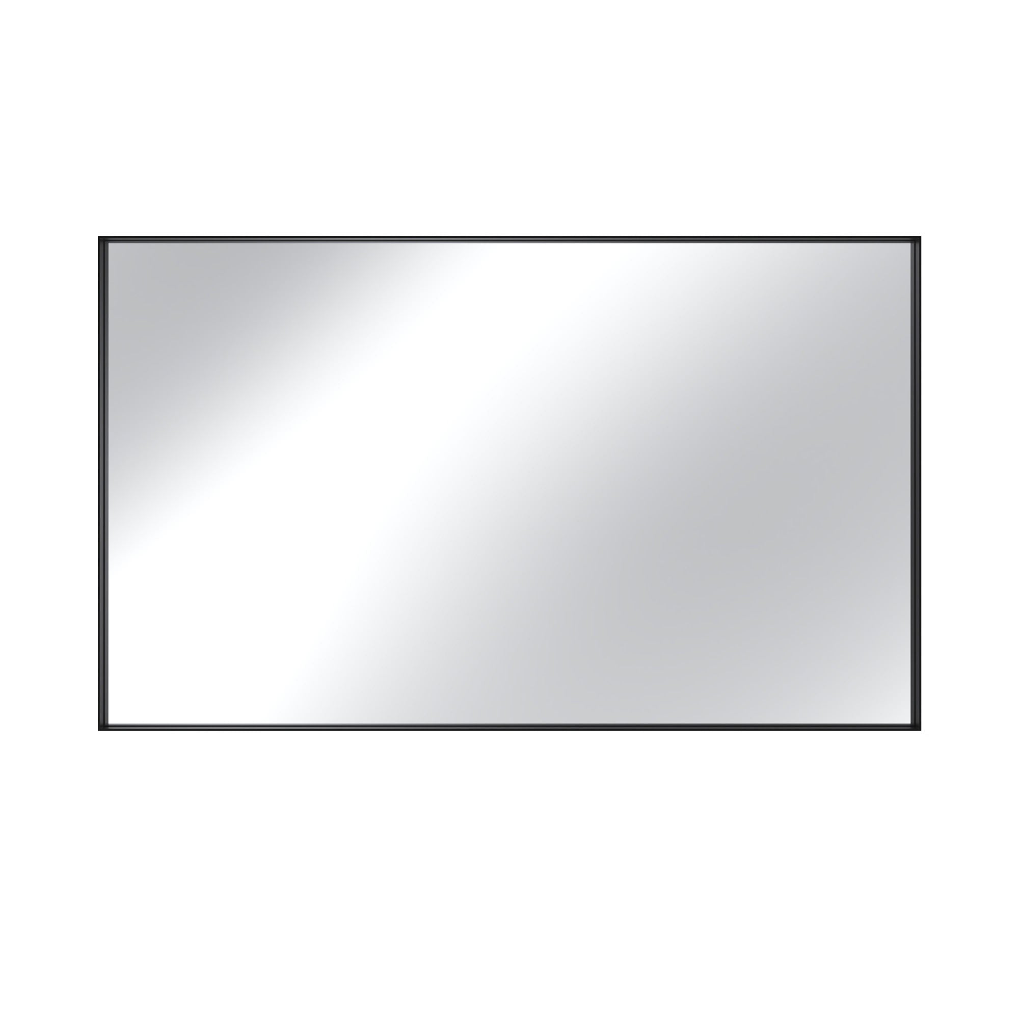 Vanityfus 36-in W 60-in H Rectangle Matte Black Framed Wall-Mounted Bathroom Vanity Mirror in sliver